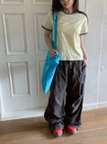 Dason Button Parachute Banding String Pants