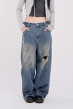 Sunrise strap damage denim pants