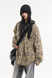 Pana over hooded check padded shirt