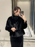Berel High-Neck Eco Fur Mink Jacket