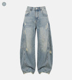Cotton Blue Vintage Denim Pants