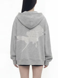 YARN OVER BACK Hood Zip-Up