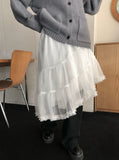 Banna Tiered Frill Tulle Unbalance Skirt