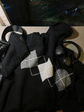 Argyle turtleneck knit