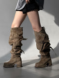 1171 Multiway Buckle Thigh High Boots (8cm)
