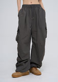 Uni Shirring Wide Cargo Pants