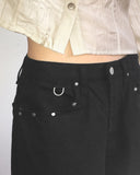 Benon Star Rivet Wide Cotton Pants
