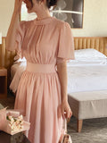 Poen Chiffon Shirring Flare One Piece
