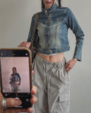 chade span biker denim jacket