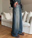 Sonk washed wide denim pants