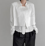 Luel Satin Crop Trench Jacket