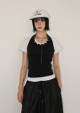 EYELET HALTER STRAP SLEEVELESS