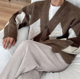 Mohair argyle cardigan