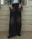 Daven washed black denim