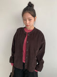 Decal Tencel Wool Round Long Sleeve Tee