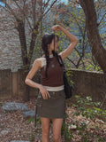 Vivi Unbalance Rribbed Sleeveless