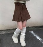 Humi Corduroy Mini Pleated Skirt