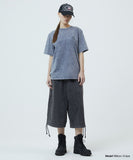 WASHED CUT OFF APPLIQUE SWEAT SHORTS