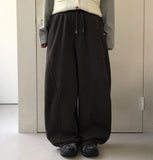 Shudlow Brushed Cut Banding Wide Balloon Pants