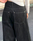 [Non-Fade] Genji Stud Pocket Balloon Fit Denim Long Pants