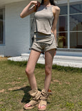 side zipper pig shorts