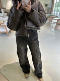 Black Sanding Cargo Pants