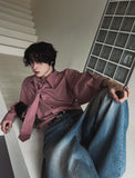 [PREMIUM/MADE] Big collar balloon fade tie shirt