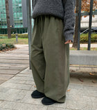 [BAONHAUS] Mutent color combination string banding brushed pants