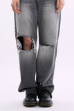 Freeze destroyed gray denim pants