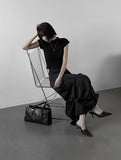 Glopin Drape Satin Skirt
