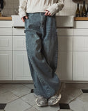Maxi balloon snap denim pants
