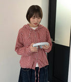 Kososo Check Hood Crop Shirt