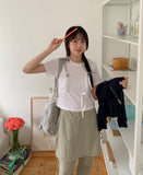 Cose Ribbon Cropped Short Sleeve Tee