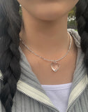 Valley Clear Heart Ball Necklace