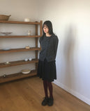 Inz diagonal button turtleneck collar cardigan