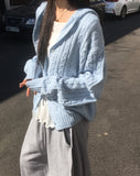[MADE] Saru cable pocket hood knit cardigan