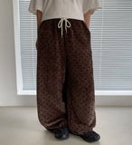 Kyot Velvet Dot Banding Wide Pants