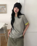 [unisex] Robben Color Matching Roll-up Short Sleeve Tee