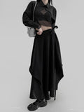 Poe wrap unbalanced long skirt