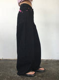 Miron Pink Lettering Raw Balloon Wide Pants