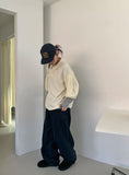 Hibom Washing Wide Balloon Denim Pants