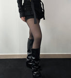 Unfold Leather Knee High Boots