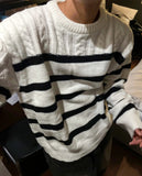 Half cable stripe knit