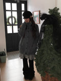 Caven High Neck Overfit Button Long Knit Cardigan