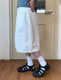 Deduce Snap Button Balloon Bermuda Pants