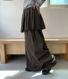 [BAONHAUS] Sosolo Cotton Tiered Layered Banding Skirt Pants