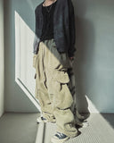 Top Washed Big Pocket Cargo Sweatpants