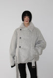 (3oz Quilting) FUR-COLLAR DOUBLE SHORT COAT