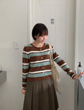 Nellady Stripe Round Crop Cardigan