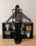 Mui Stripe Round Neck Loose Fit Knit